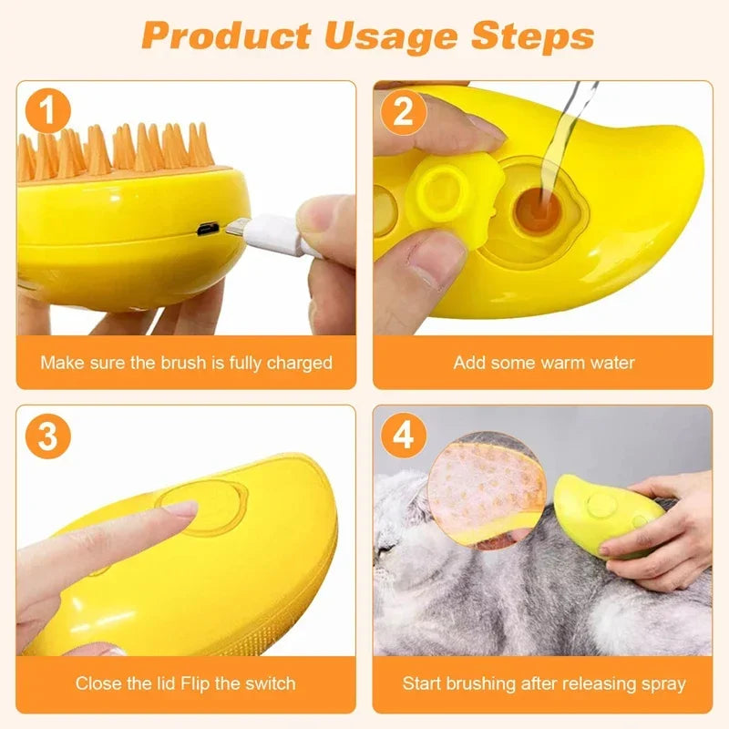 3-in-1 Steam Pet Brush